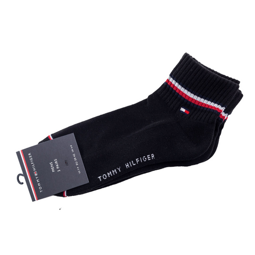 Skarpetki męskie czarne 12 sztuk rozmiar 43-46 Tommy Hilfiger Men Iconic Quarter - 100001094-200