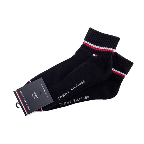 Skarpetki męskie czarne 12 sztuk rozmiar 43-46 Tommy Hilfiger Men Iconic Quarter - 100001094-200