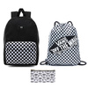 Plecak szkolny Vans New Skool Checkerboard kratka czarny + worek + piórnik
