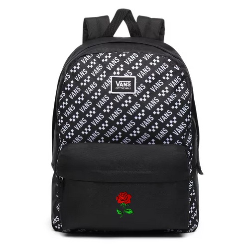 Plecak szkolny Vans Realm Black-Brand Striper VN0A3UI7W07 Custom Rose