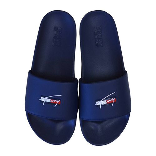Klapki damskie Tommy Hilfiger Essential Pool Slide Granatowe - EN0EN01431-C87