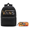 Plecak szkolny Vans Realm Flying V Black Tie Dye + Piórnik OTW Pouch