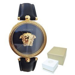 Zegarek Damski Versace Palazzo czarno złoty - VECQ00118