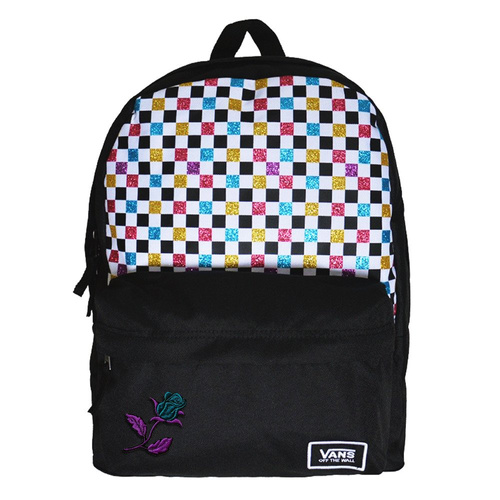 Plecak szkolny Vans Glitter Check Realm - VN0A48HGUX9 - Custom Magic Rose