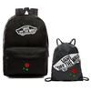 Plecak VANS Realm Backpack VN0A3UI6BLK + Worek VANS Benched Bag + Custom Red Rose