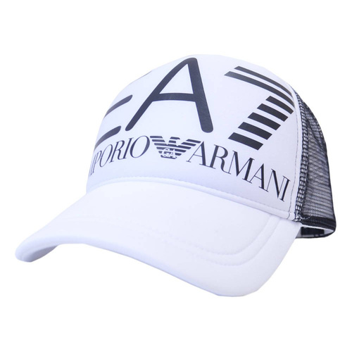 Czapka z daszkiem bejsbolowa EA7 Emporio Armani Trucker biała 