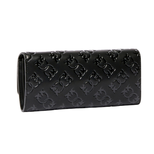 Damski portfel skórzany Pinko Love Tiny Birds Wallet C Monogram Czarny - 103765A1YB-Z99Q