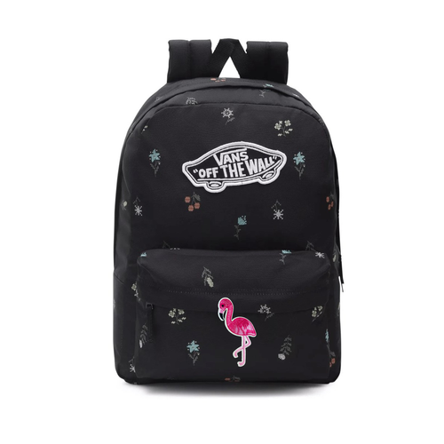 Plecak szkolny VANS Realm Backpack Black Rose Smok VN0A3UI6BR81 + Custom Flaming 10 cm