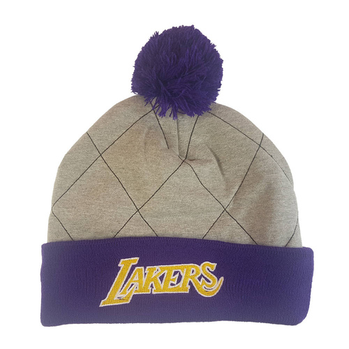 Czapka zimowa Mitchell & Ness NBA Quilted Pom Beanie HWC Los Angeles Lakers