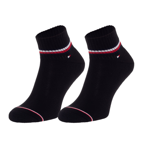 Skarpetki męskie czarne 12 sztuk rozmiar 39-42 Tommy Hilfiger Men Iconic Quarter - 100001094-200