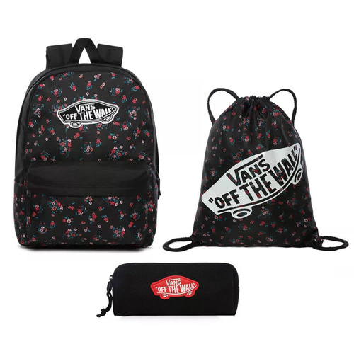 Zestaw Plecak Worek w kwiaty torba piórnik szkolny Vans Realm