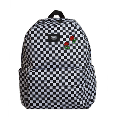 Plecak szkolny sportowy Vans Old Skool Check Backpack Kratka White/Black VN000H4XY281 + Custom Małe Róże