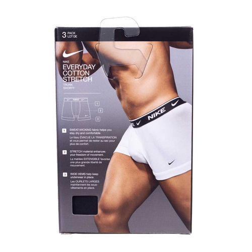 Bokserki męskie majtki Nike Trunk 3PK Komplet 3 pary czarne - 0000KE1008-MT3