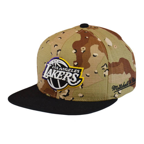 Czapka z daszkiem Mitchell & Ness NBA Los Angeles Lakers Choco Camo - HHSS11001-LALYYPPPCAMO