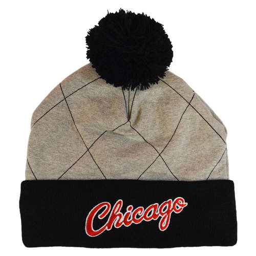 Czapka zimowa Mitchell & Ness NBA Quilted Pom Beanie HWC Chicago Bulls