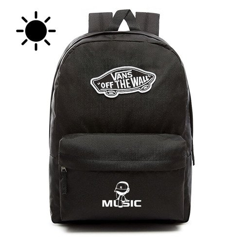 Plecak VANS Realm Backpack szkolny - VN0A3UI6BLK - Custom Lumi - Music świecący w nocy