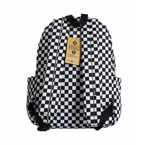 Plecak czarno biały 18 l Vans Old Skool Grom Check kratka szachownica VN000J3KY281 + Custom Pudrowa Róża