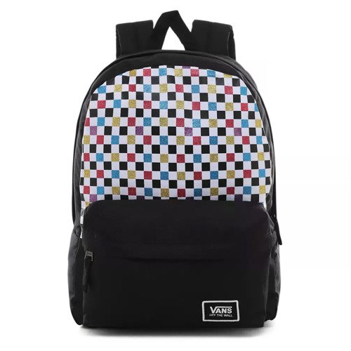 Plecak szkolny Vans Glitter Check Realm Backpack kratka brokat - VN0A48HGUX9