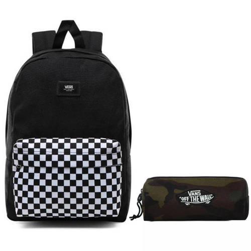 Plecak szkolny Vans New Skool Checkerboard kratka szachownica + Piórnik