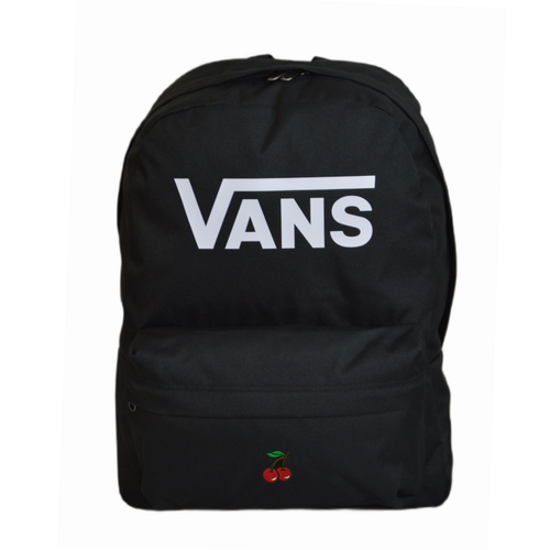 Plecak szkolny miejski Vans Old Skool Print Backpack Black VN000H50BLK1 + Custom Czerwone Wisienki