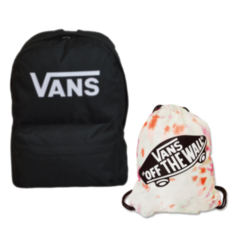 Plecak szkolny miejski Vans Old Skool Print Backpack Black VN000H50BLK1 + Worek Benched Bag