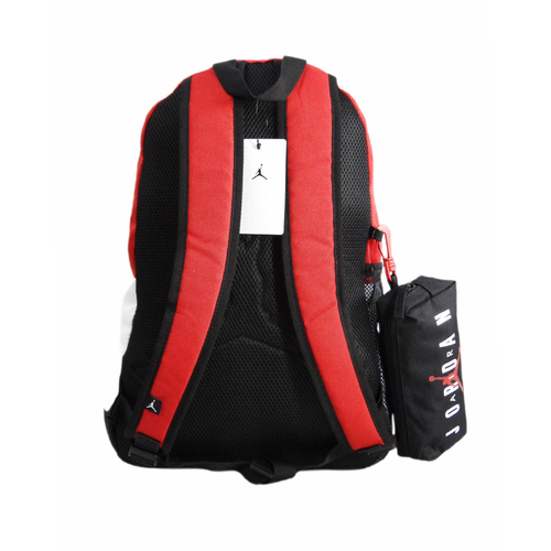 Plecak szkolny sportowy z piórnikiem czerwony biały Air Jordan School Backpack - 9B0503-RW3