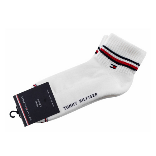 Skarpetki męskie Tommy Hilfiger Men Iconic Quarter 2-pak Białe - 100001094-300