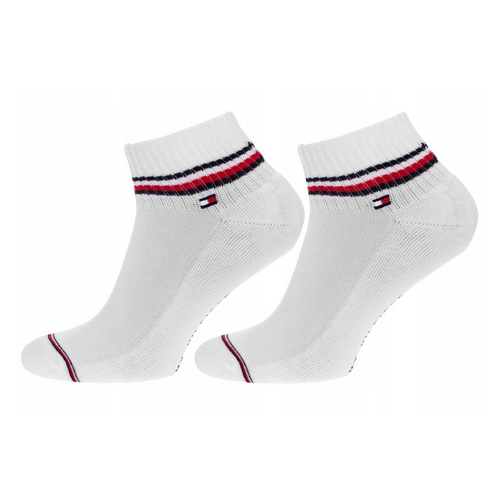 Skarpetki męskie Tommy Hilfiger Men Iconic Quarter 6-pak Białe 12 par - 100001094-300