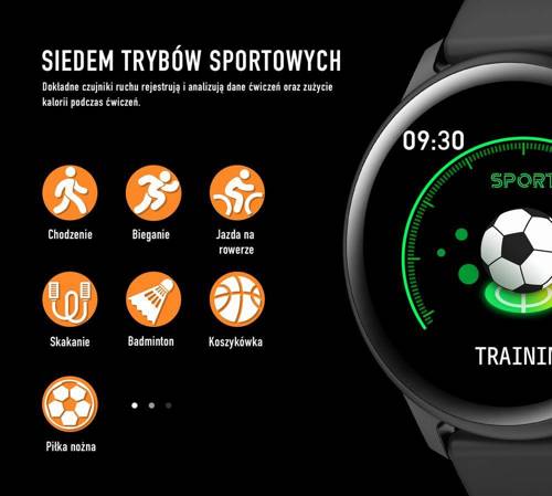 Zegarek uniwersalny Smartwatch G. Rossi opaska SMS Kroki Puls