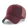 Czapka z daszkiem 47 Brand MLB NY New York Yankees Branson 47 MVP Trucker Bordowa - B-BRANS17CTP-KM