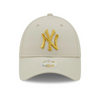 Czapka z daszkiem damska New Era 9FORTY MLB NY New York Yankees Metallic Logo Cream - 60222491