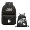 Plecak VANS Realm Backpack VN0A3UI6BLK + Worek VANS Benched Bag + Custom White Lama 